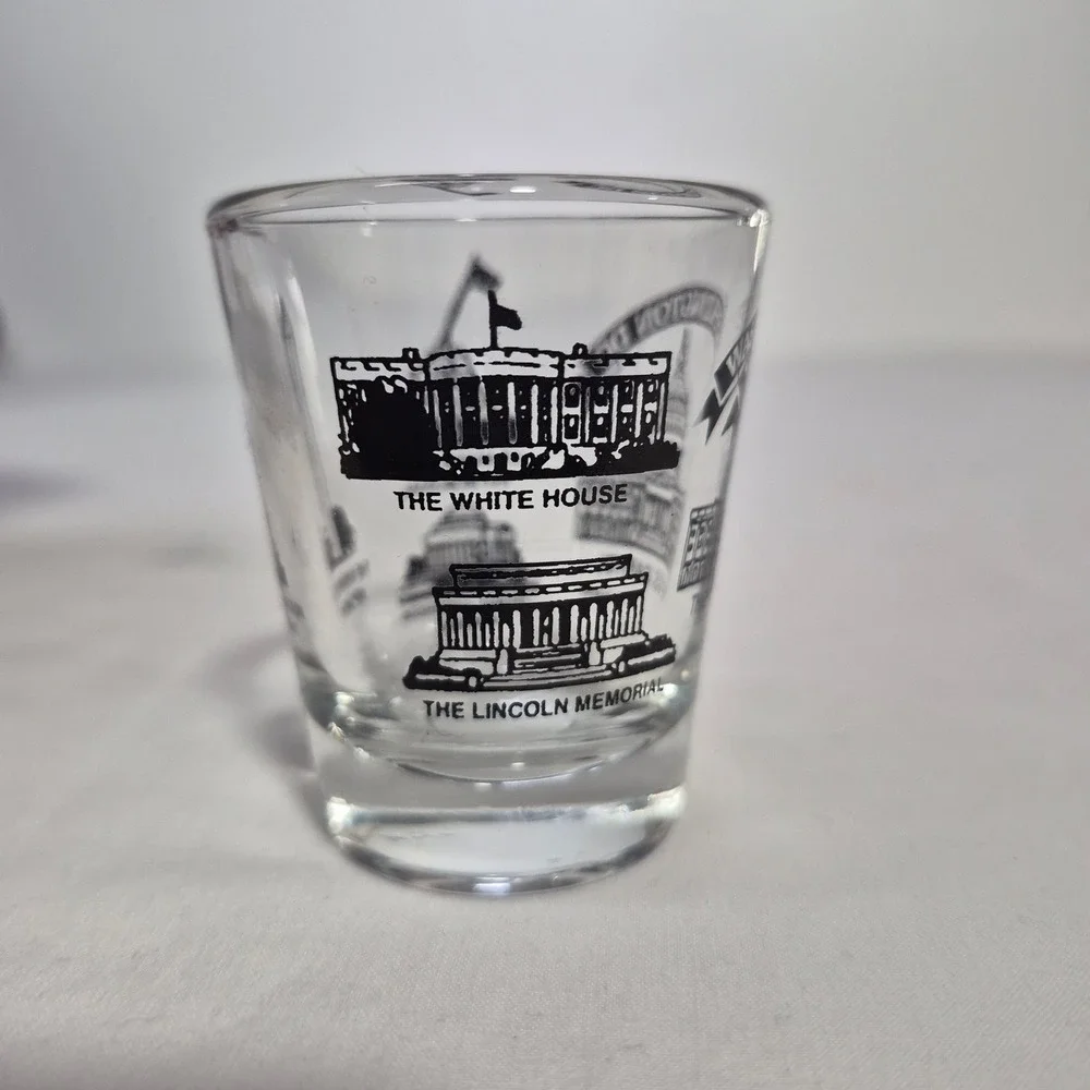 Silberne Shot Glass Washington‎ DC Landmarks Souvenir Made in USA